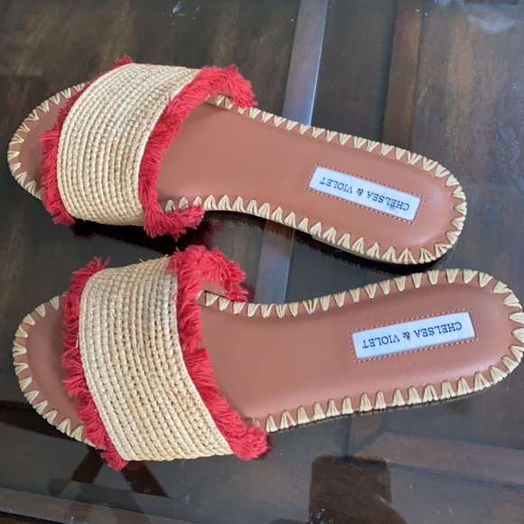 Chelsea & Violet Rafa Fringe Flat Sandals. - Picture 6 of 9